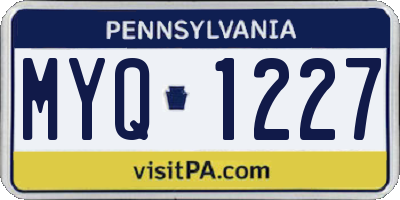 PA license plate MYQ1227