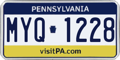 PA license plate MYQ1228
