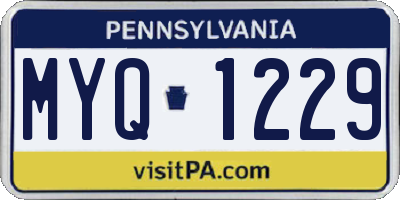 PA license plate MYQ1229