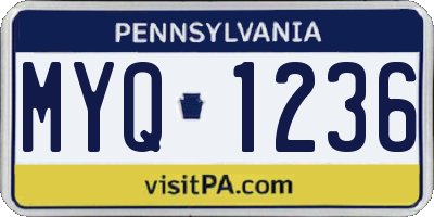 PA license plate MYQ1236