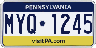 PA license plate MYQ1245