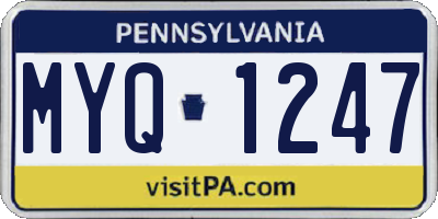 PA license plate MYQ1247
