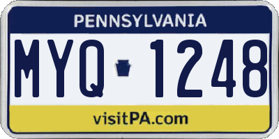 PA license plate MYQ1248