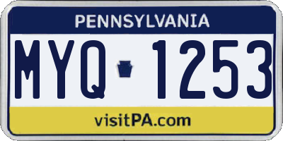 PA license plate MYQ1253
