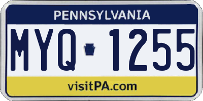PA license plate MYQ1255