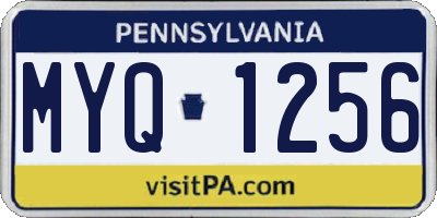 PA license plate MYQ1256