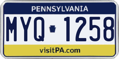PA license plate MYQ1258
