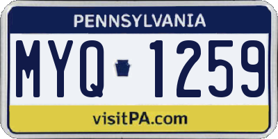 PA license plate MYQ1259