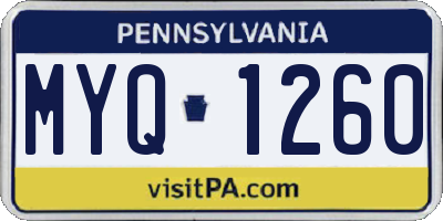 PA license plate MYQ1260
