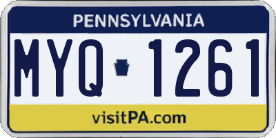 PA license plate MYQ1261