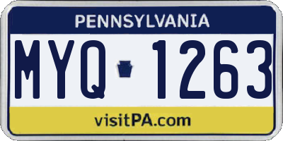PA license plate MYQ1263