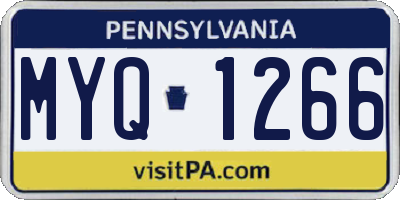 PA license plate MYQ1266