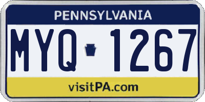 PA license plate MYQ1267