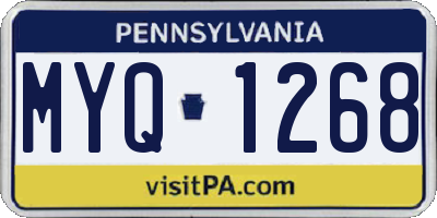 PA license plate MYQ1268