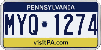 PA license plate MYQ1274