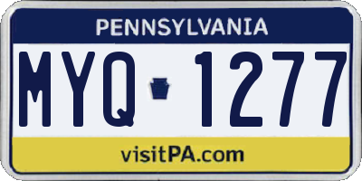 PA license plate MYQ1277