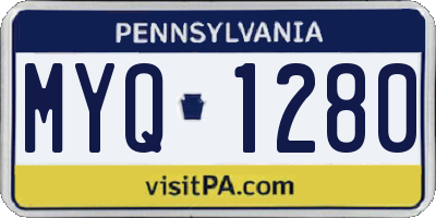 PA license plate MYQ1280