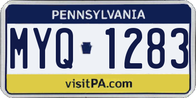 PA license plate MYQ1283
