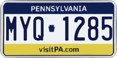 PA license plate MYQ1285