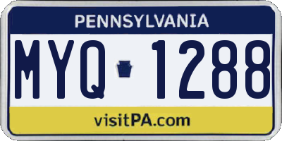 PA license plate MYQ1288