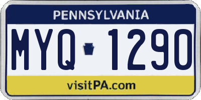 PA license plate MYQ1290