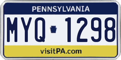 PA license plate MYQ1298
