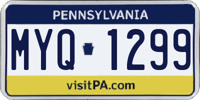 PA license plate MYQ1299