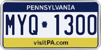 PA license plate MYQ1300