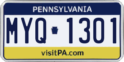 PA license plate MYQ1301