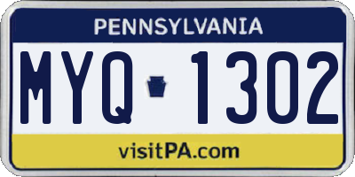 PA license plate MYQ1302