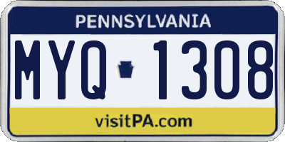 PA license plate MYQ1308