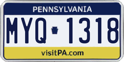 PA license plate MYQ1318