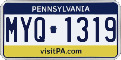 PA license plate MYQ1319