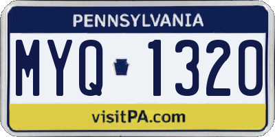 PA license plate MYQ1320