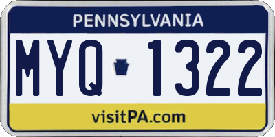 PA license plate MYQ1322