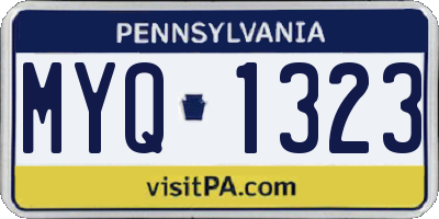 PA license plate MYQ1323