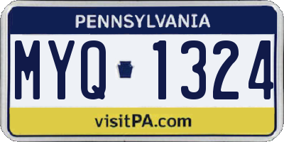 PA license plate MYQ1324