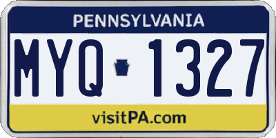 PA license plate MYQ1327