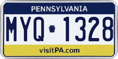 PA license plate MYQ1328