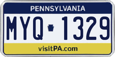 PA license plate MYQ1329