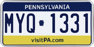 PA license plate MYQ1331