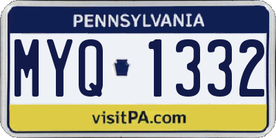 PA license plate MYQ1332