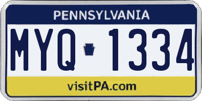 PA license plate MYQ1334