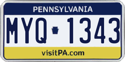 PA license plate MYQ1343