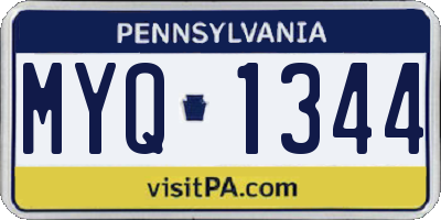 PA license plate MYQ1344