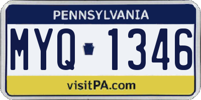 PA license plate MYQ1346