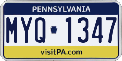 PA license plate MYQ1347