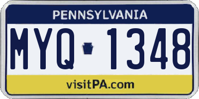 PA license plate MYQ1348
