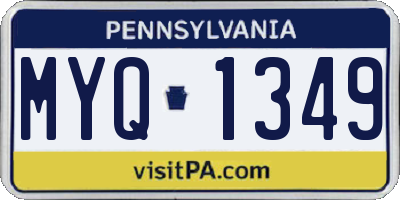 PA license plate MYQ1349