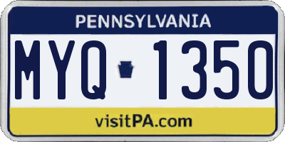 PA license plate MYQ1350